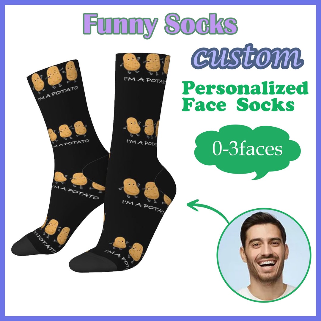 Cute Potato Custom Face Socks With Picture,personalized Socks With