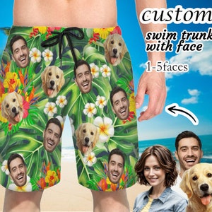 Custom Face Swim Trunk, Custom Men Bathing Suit, Funny Swim Trunks, Personalized Face Men Swimsuit, Custom Beach Short, Gifts for Him