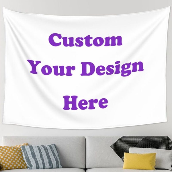 Custom Tapestry Personalized Backdrop with Your Favorite Photo,Customized Wall Hanging for Wedding, Birthday, Party and Bedroom Aesthetic