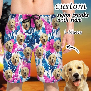 Custom Face Swim Trunk, Custom Men Bathing Suit, Funny Swim Trunks, Personalized Face Men Swimsuit, Custom Beach Short, Gifts for Him