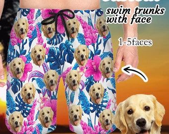 Tronco de natación facial personalizado, traje de baño personalizado para hombres, bañadores divertidos, traje de baño personalizado para hombres faciales, pantalón corto de playa personalizado, regalos para él