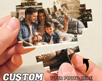 Heart Shape Custom Photo Building Block, Personalized Brick Puzzle, Personalized Photos Building Puzzle, Christmas Gifts, Birthday Gifts