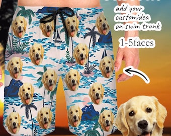 Tronco de natación facial personalizado, traje de baño personalizado para hombres, bañadores divertidos, traje de baño personalizado para hombres faciales, pantalón corto de playa personalizado, regalos para él