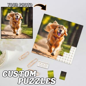 Custom Photo Building Block, Personalized Puzzle, Personalized Photos Puzzle, Building Brick Block Puzzle Square Shaped, Birthday gift