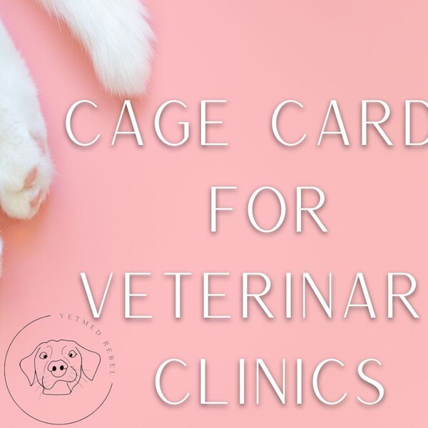 Veterinary Cage Card Label Etsy