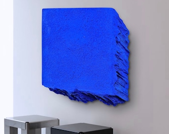 Yves Klein Ultramarine Monochrome Blue. Boho Plaster Wall Art &quot; AND THEN &quot; - 46, 24, 16, 10 Inches