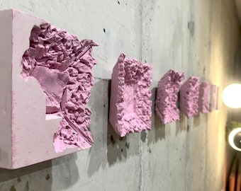 Sculptural Wall Art Set, Hand-Sculpted Bas-Relief | BIJOUX Collection, Japandi Wabi-Sabi Art Objects