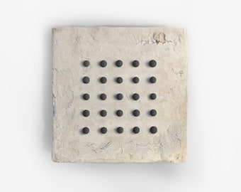 Maximalist wall art, Handmade plaster wall rustic decor, - FUNNY DOTS on BEIGE - Small. 6, 8 and 10 inches