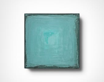 Contemporary Bas-Relief Sculpture in Turquoise | INSIDE OUT Collection, Hand-Sculpted Art Object