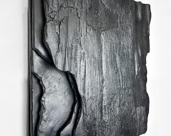 &quot;Wabi Sabi Holzbild &quot;&quot;Mori&quot;&quot; 10, 20, 10, 16, 24, 32 cm im Quadrat, Holzbild, verkohltes Holz.&quot;