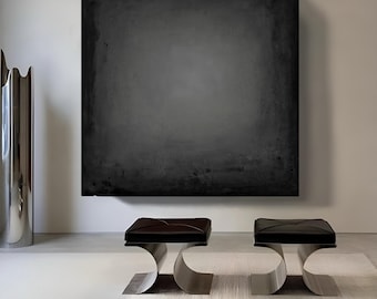 Oversized Plaster Relief Wall Art in Charcoal Gray — Original Hand-Sculpted Sculpture, INSIDE OUT Collection