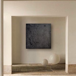 Minimalistische handgefertigte Gips Wandkunst Sammlung Gaia Black Calm Version Modernes Dekor