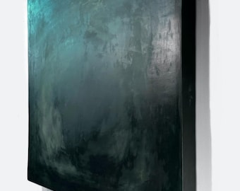 Original Plaster Wall Sculpture, INSIDE OUT in Shades of Green | Hand-Sculpted Bas-Relief Art Object