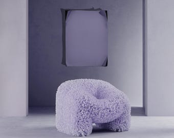 Layered Plaster Wall Sculpture INNER WORLD | Purple Textured Art Object, Wabi Sabi Style