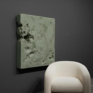 Minimalistische Handgefertigte Gips Wand Kunst Sammlung Gaia Matcha Grün Moderne Boho Dekor Wabi Sabi