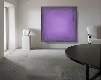 Oversized Bas-Relief Wall Sculpture INSIDE OUT in Shades of Lavender | Hand-Sculpted Plaster Art Object