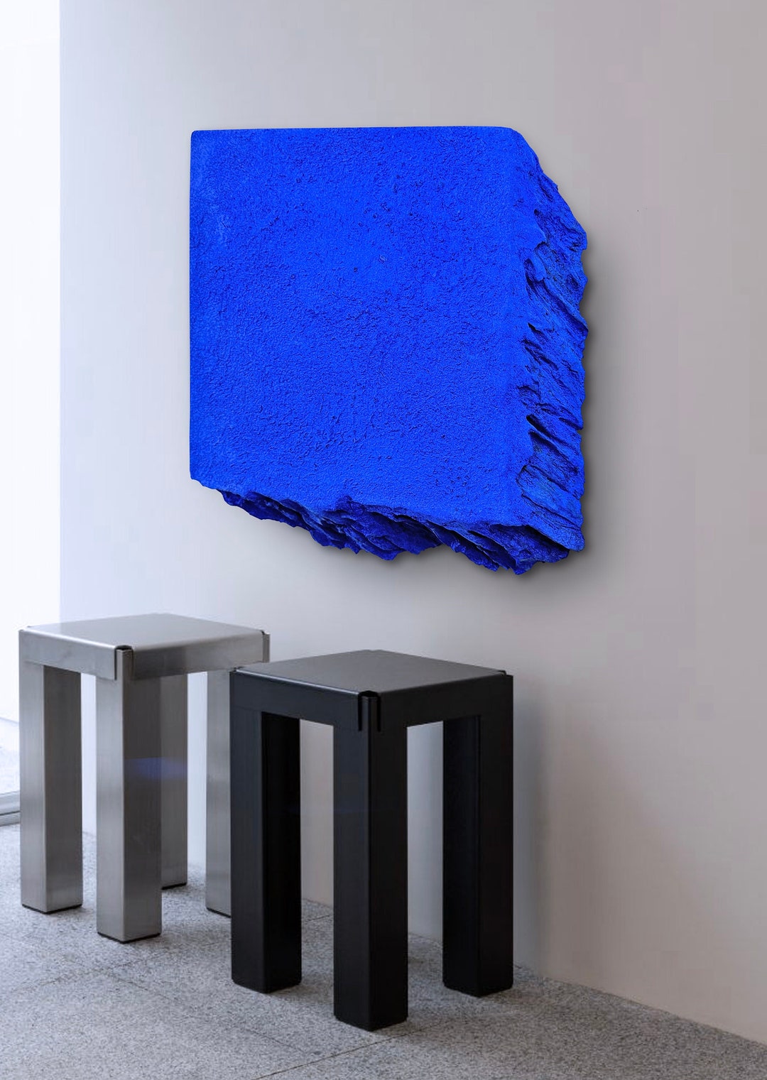 Yves Klein Ultramarine Monochrome Blue. Boho Plaster Wall Art AND THEN