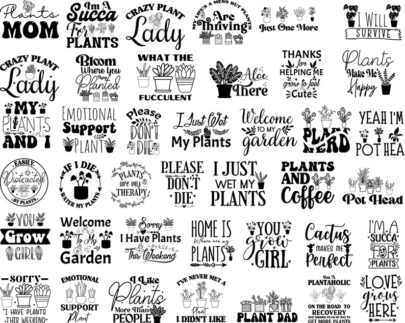 Plant Lover SVG Bundle Plant Svg Plant Quotes Svg Etsy