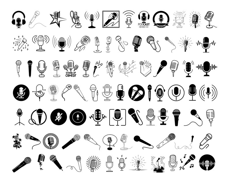 Microphone SVG Bundle Microphone PNG Bundle Microphone Etsy España