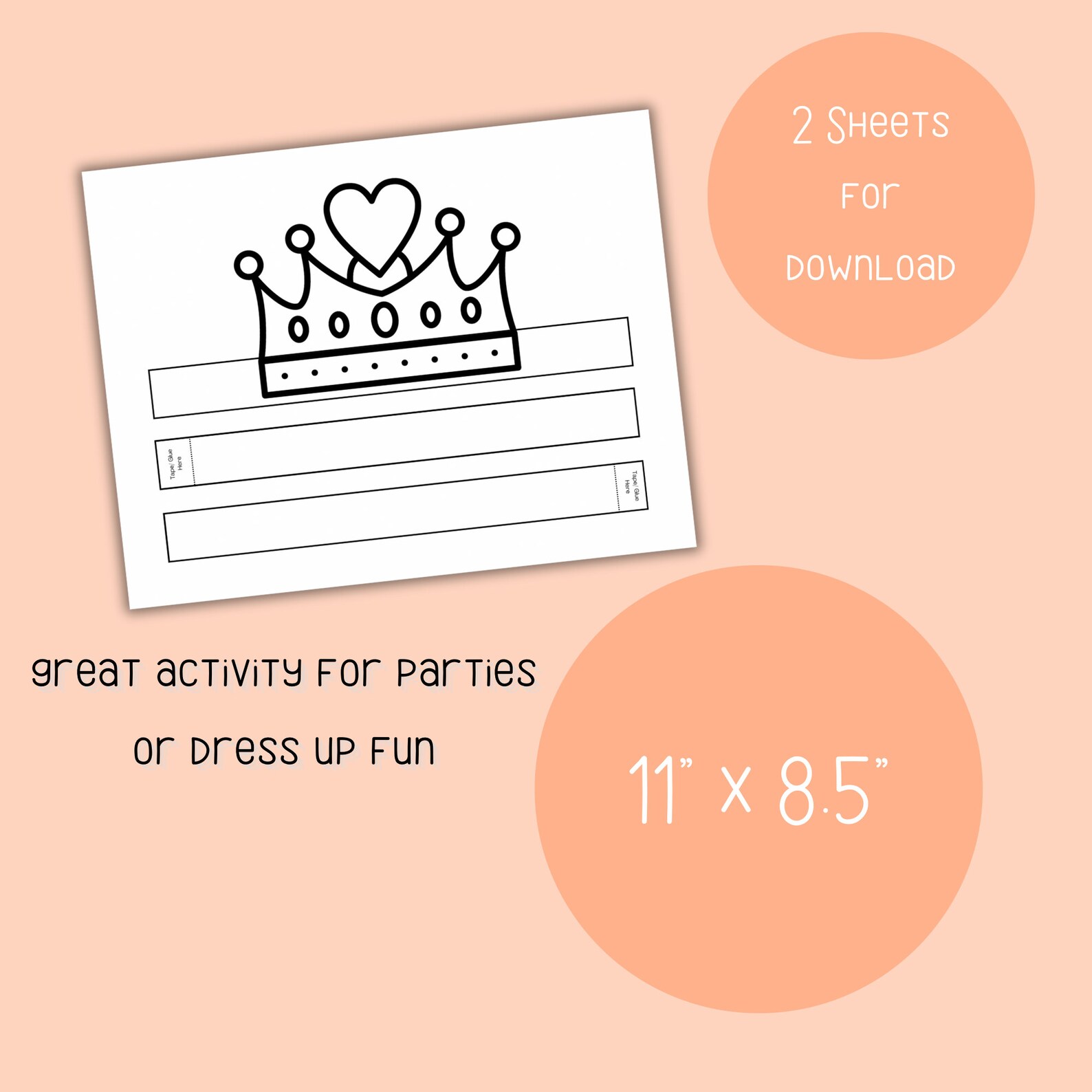 Kids Crown Printable - Coloring Printable - Printable Toddler Activity ...