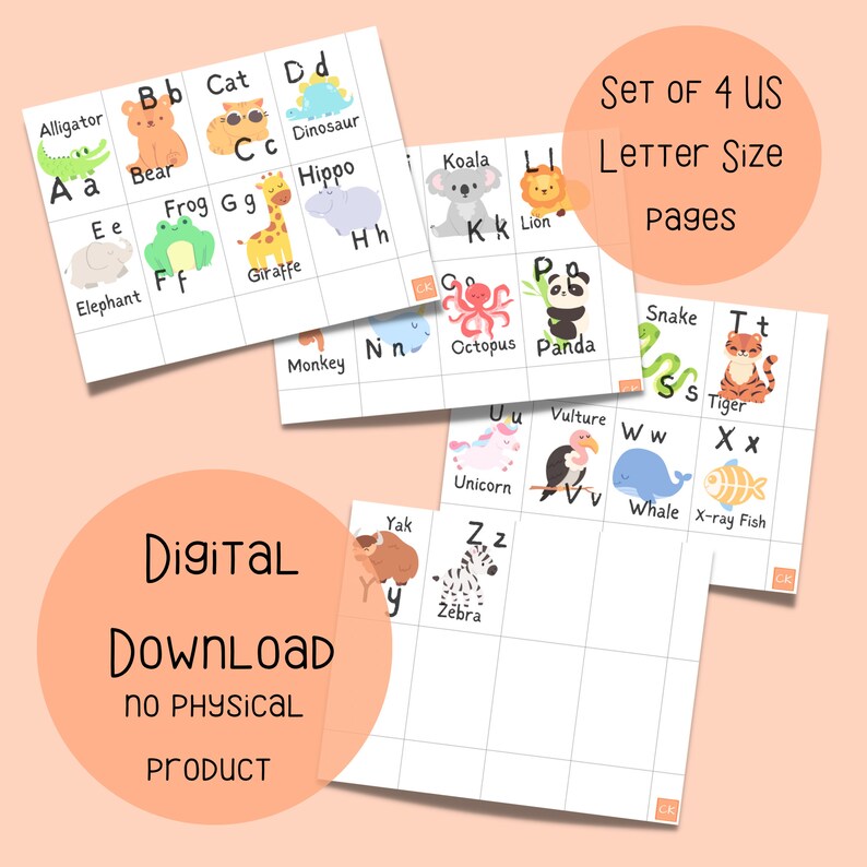 Alphabet Flashcards Printable - Preschool Printable - Kindergarten ...