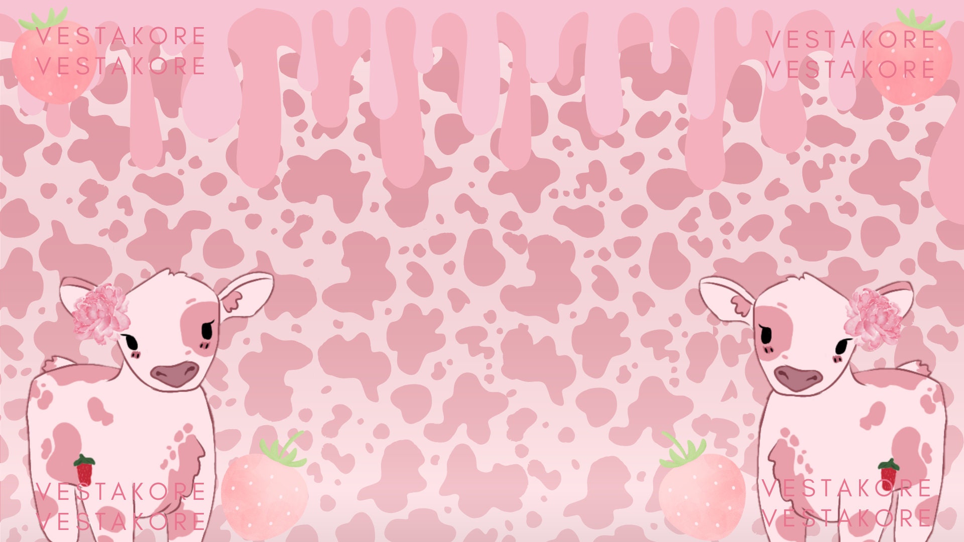 Download Whimsical Strawberry Cow Grazing in a Field  Wallpaperscom