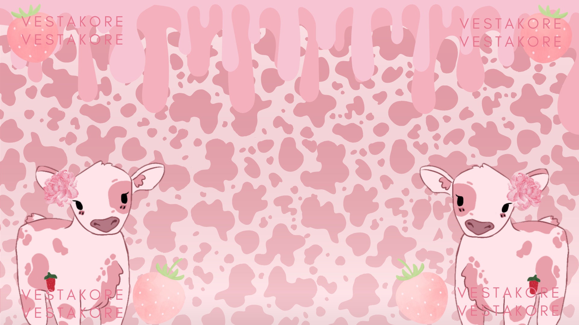 Strawberry cow cute pink HD phone wallpaper  Peakpx