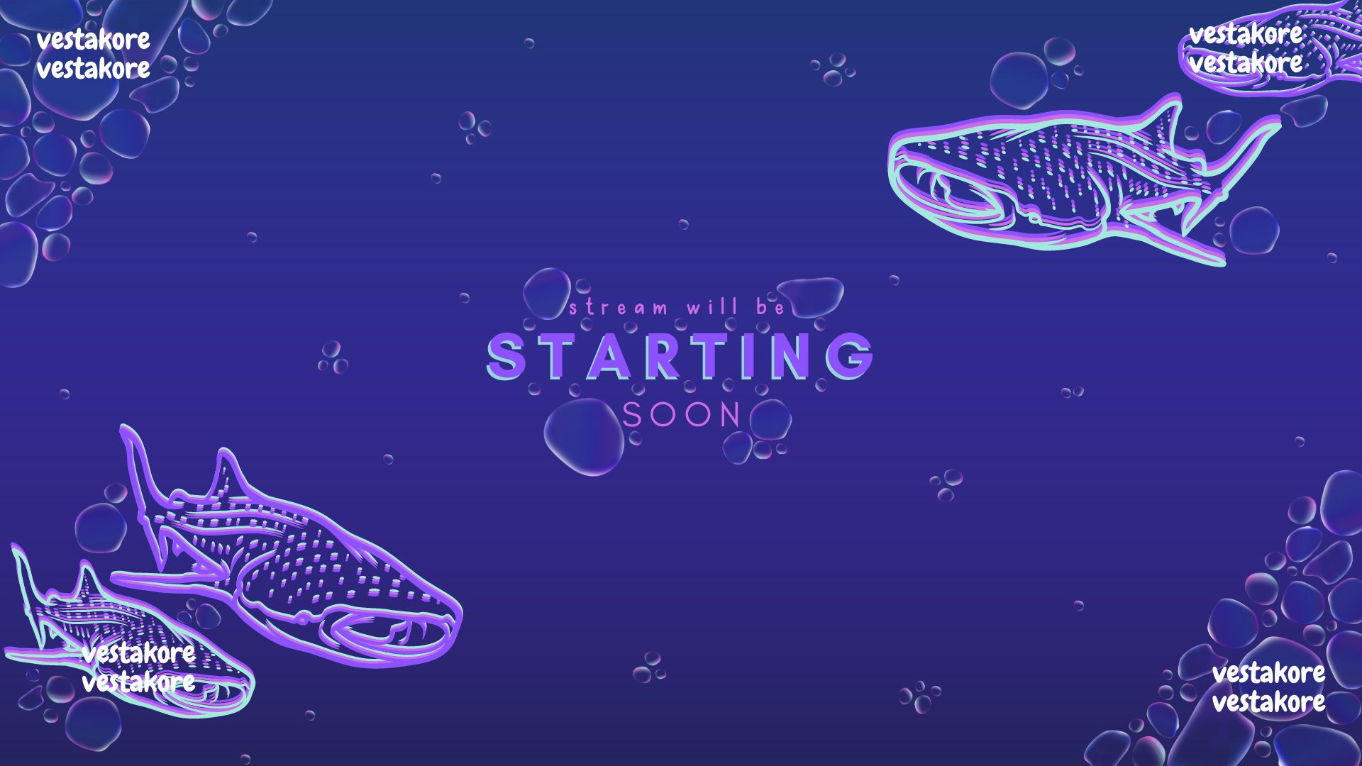 Whale Shark Stream Overlay | Bubble Stream Overlay | Twitch Overlay | Animated Stream Overlay | Animated Overlay