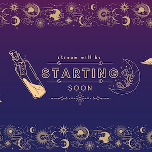 Rabbit Stream Overlay | Celestial Stream Overlay | Twitch Overlay | Animated Stream Overlay | Animated Overlay