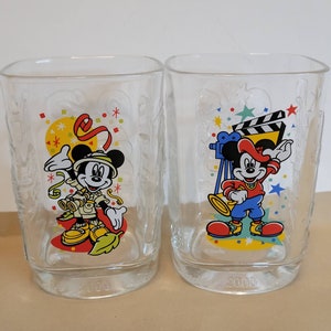McDonald&#39;s Mickey Mouse 2000 Millennium Drinking Glasses, Replacement Cups, Safari Mickey, Movie Director Mickey
