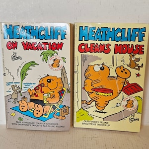 Vintage 1980s Heathcliff Comic Books by George Gately, Heathcliff on Vacation, Heathcliff Cleans House