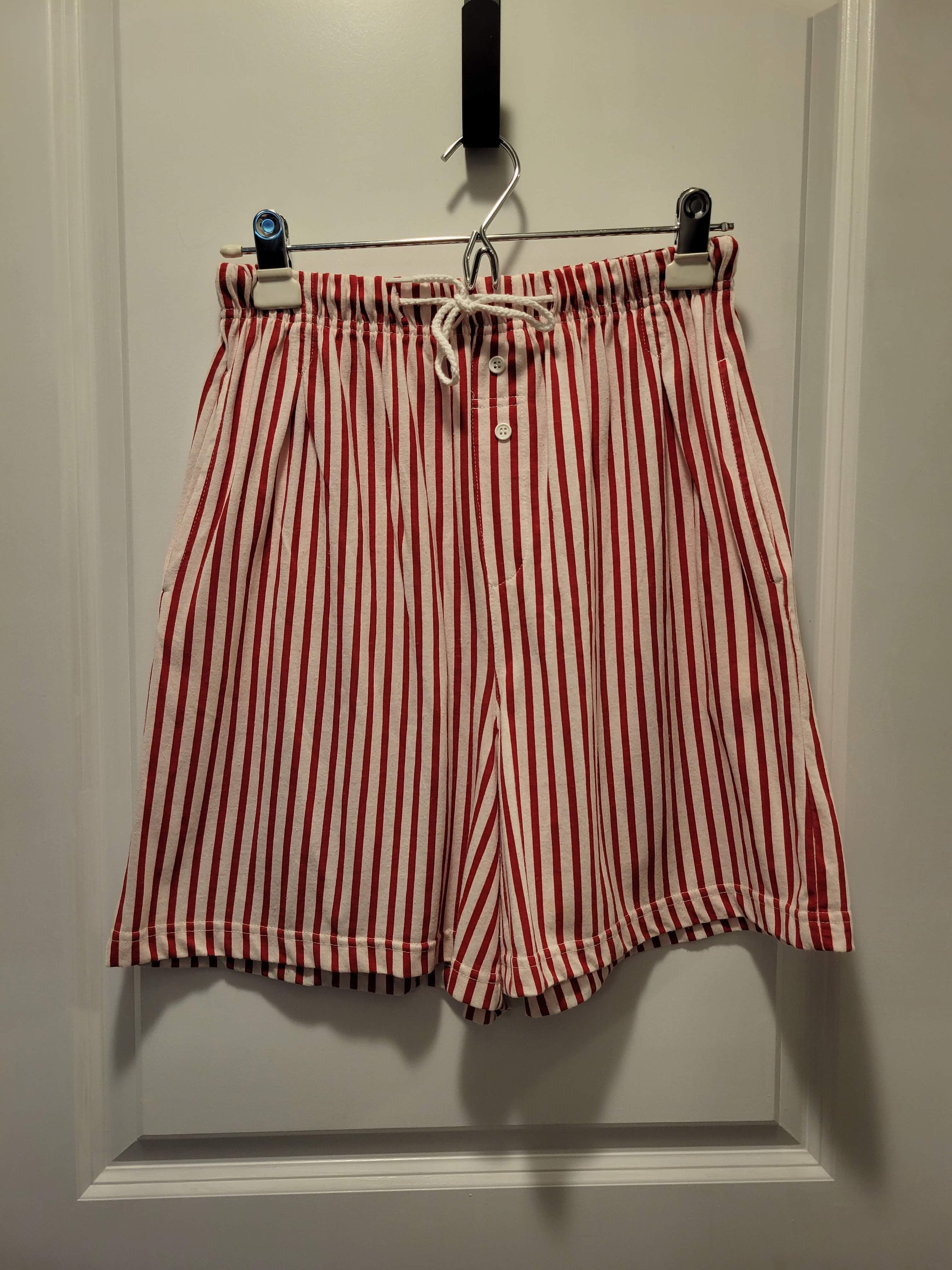 Red and white striped shorts best sale womens