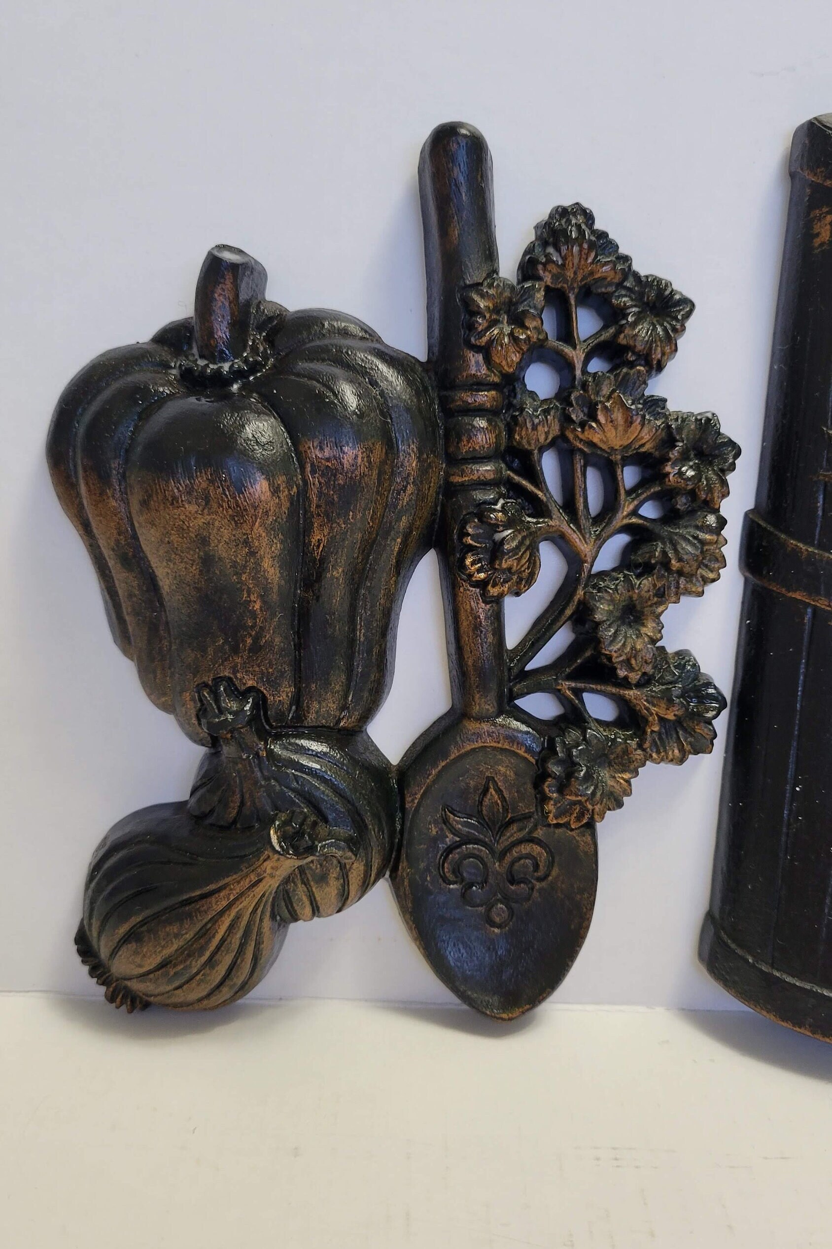 Vintage 1970s Dart Industry Set of 4 Brushed Copper Kitchen Wall