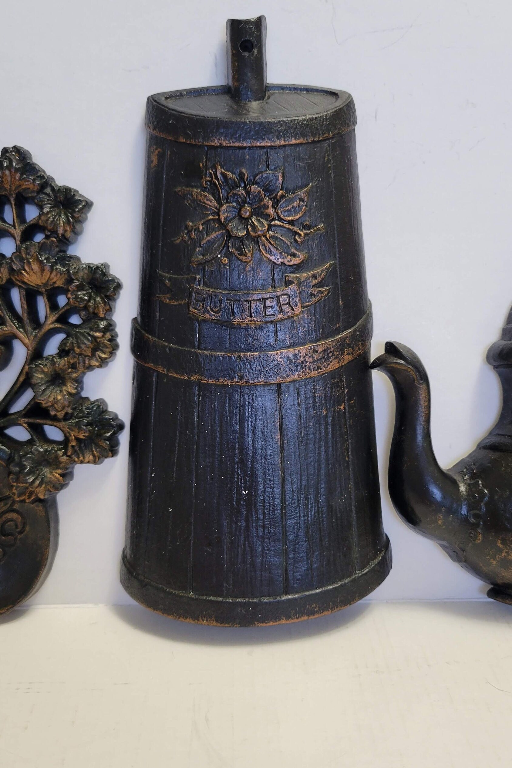 Vintage 1970s Dart Industry Set of 4 Brushed Copper Kitchen Wall