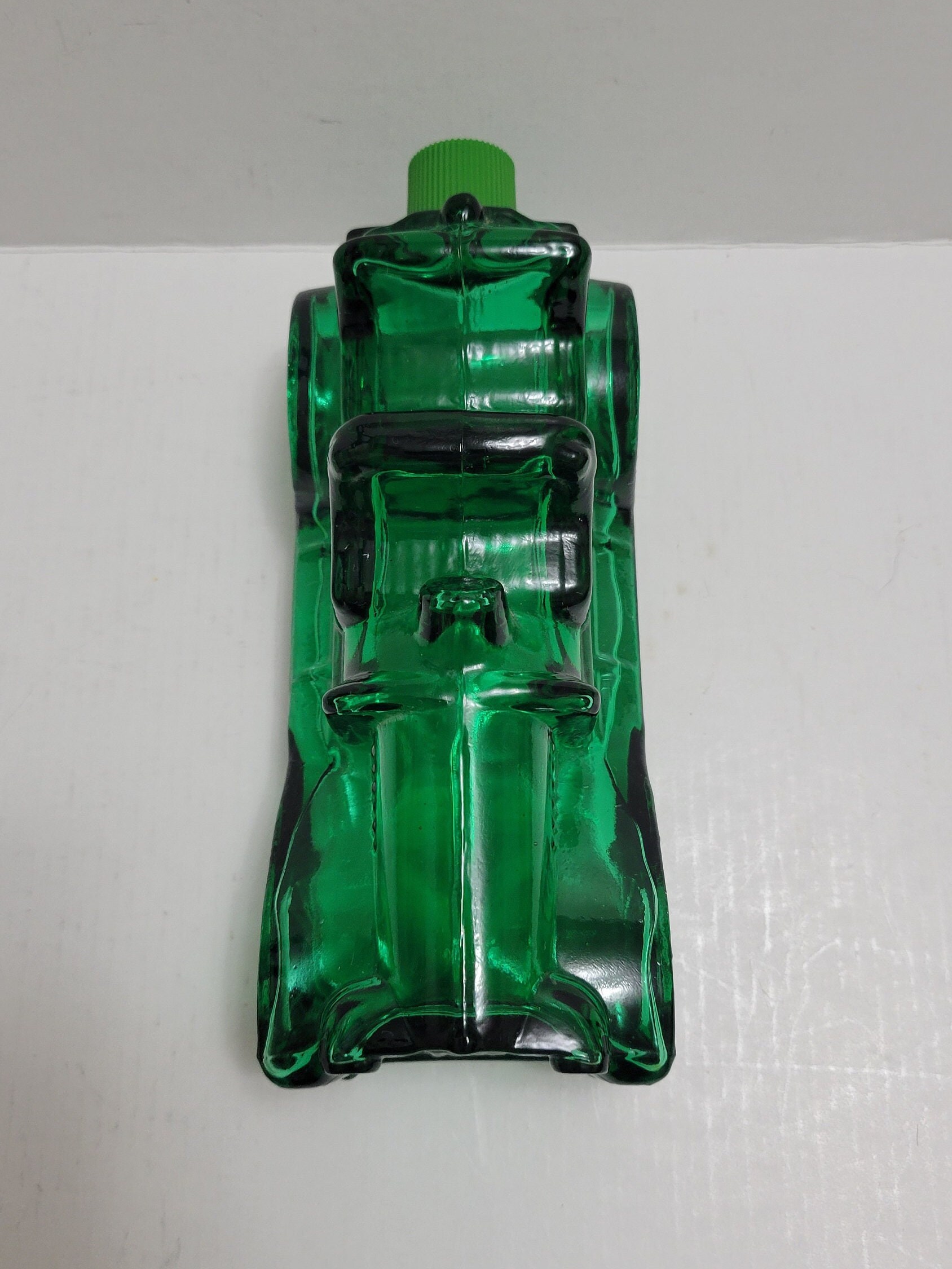 Vintage Avon Sterling Green Glass Car Aftershave/cologne Bottle, Emtpy