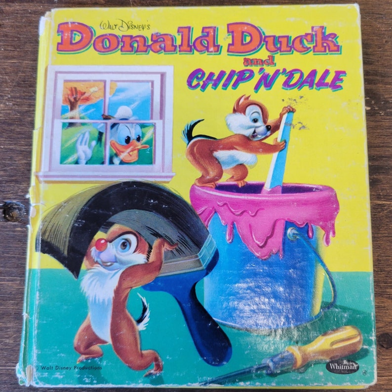 Vintage 1954 Walt Disney's Donald Duck and Chip'n'dale Whitman Publishing Tellatale Children's
