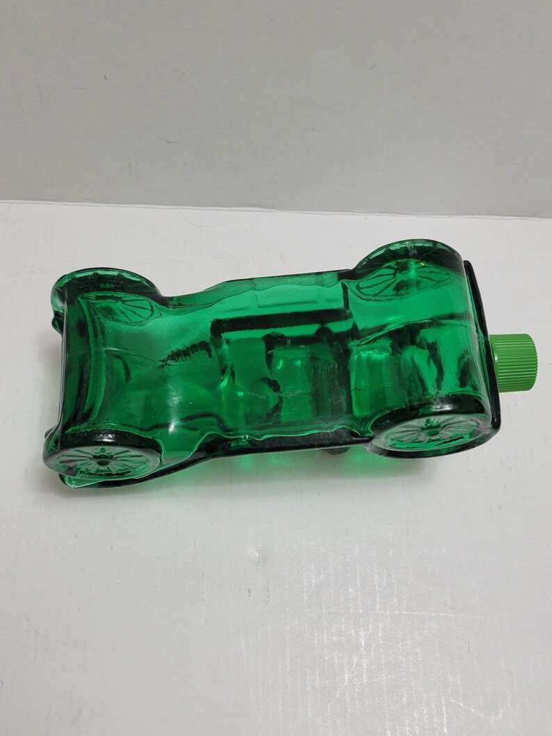 Vintage Avon Sterling Green Glass Car Aftershave/cologne Bottle, Emtpy