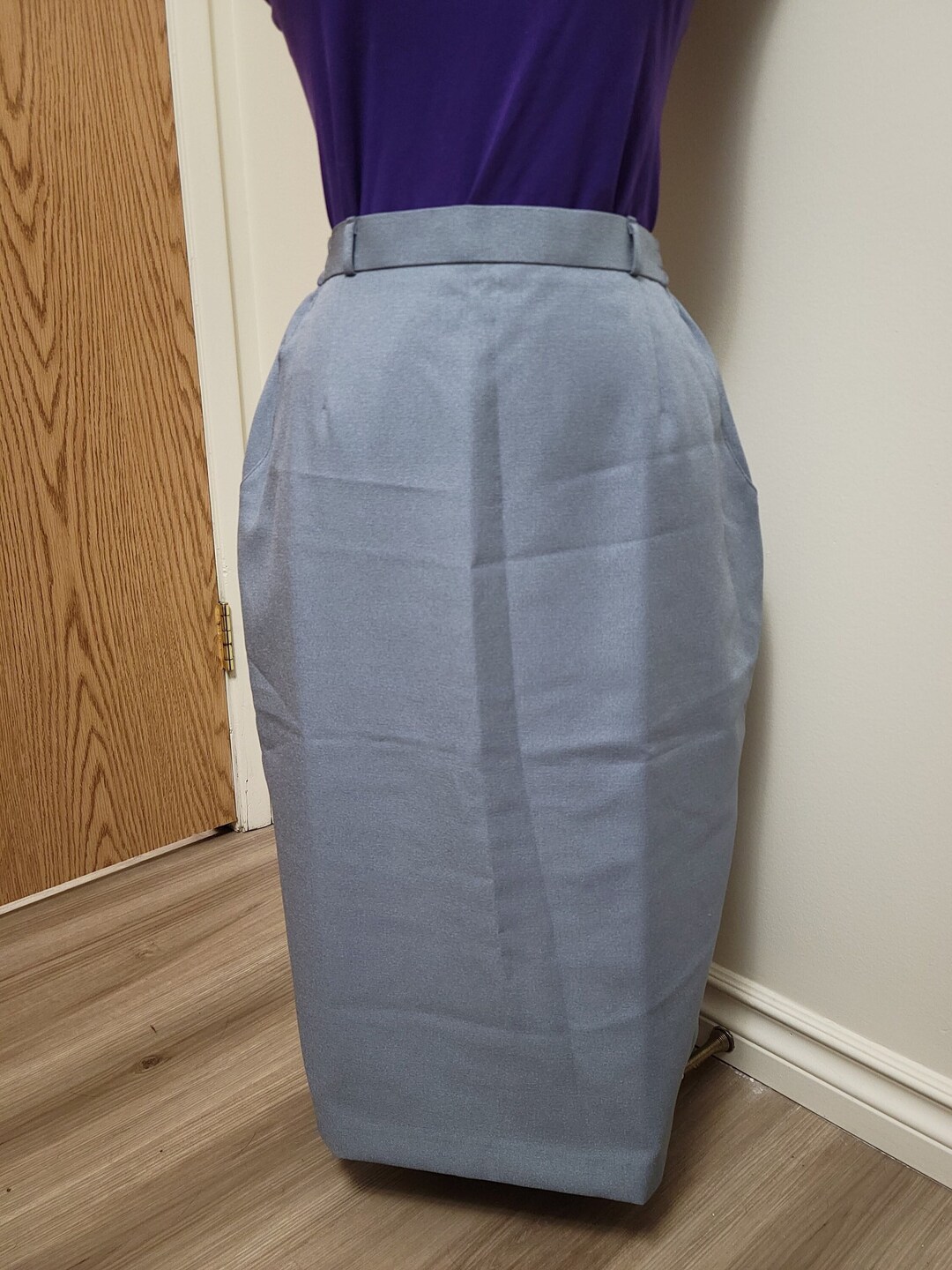 Vintage 50s/60s Grey Pencil Skirt with Pockets Rockabilly Style