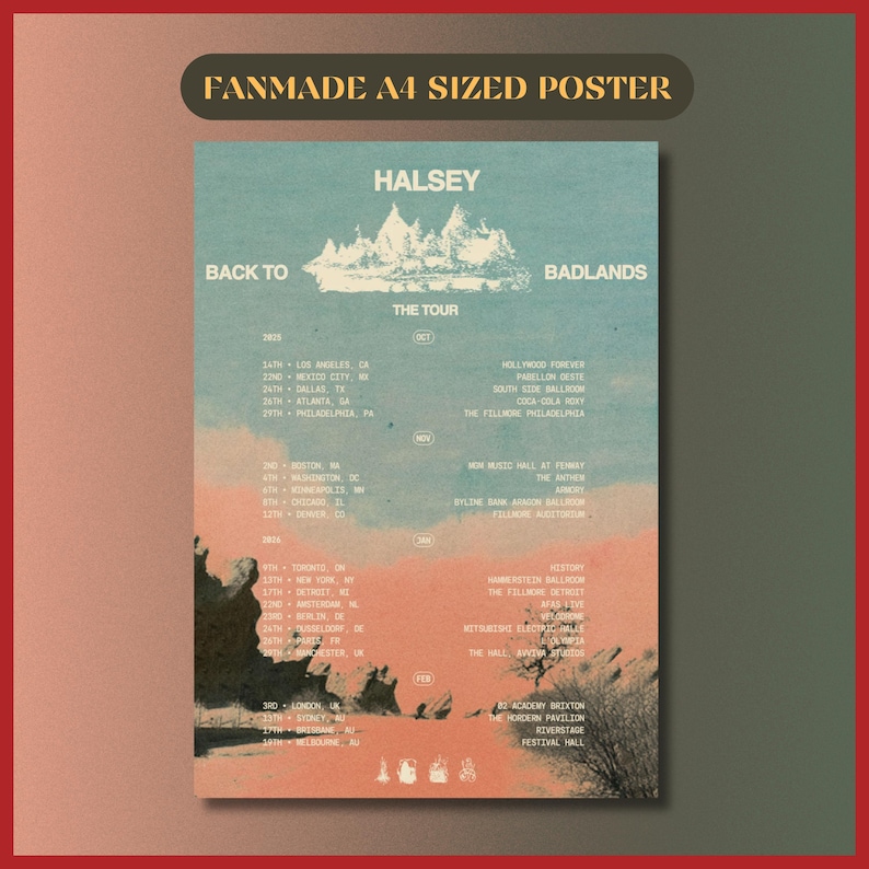 Editable Halsey Concert Ticket Template Back to Badlands Tour 2025