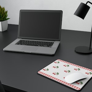 Cherry Blossom Gaming Mouse Pad, cottagecore desk mat, cute desk pad, cubicle or dorm desk decor, gift for her,  large mouse pad