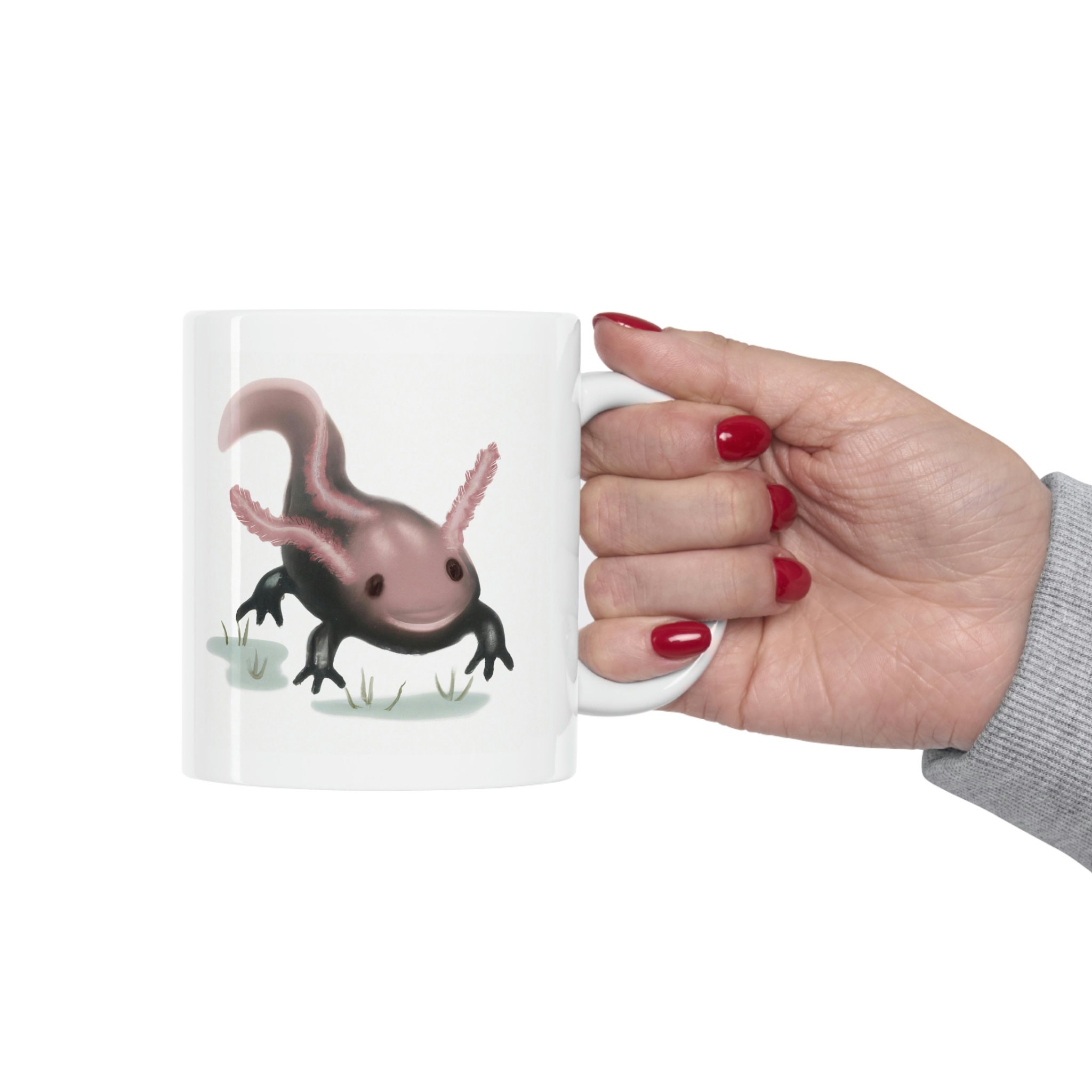 Ask Me About My Axolotl Cute Salamander White 11oz Ceramic Mug