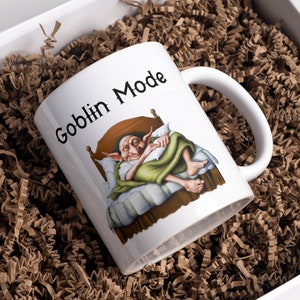 Goblin Mode White Ceramic Mug 11oz, goblin mug, fantasy mugs, goblin gift, funny mug, goblin core mug, goblin mode, fantasy goblin