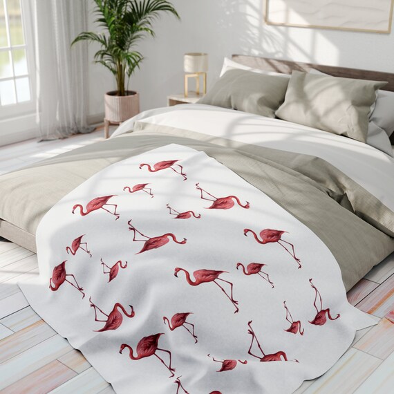 Flamingo fleece blanket hotsell