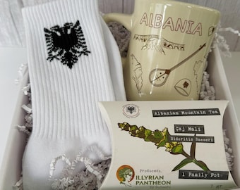 Albania mug, socks and mountain tea gift box