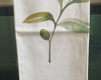 Olive branch tea towel/ kitchen towel