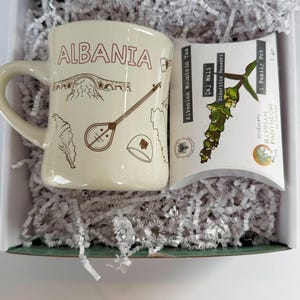 Albanian mug with tea or coffee