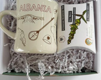 Albanian mug with tea or coffee