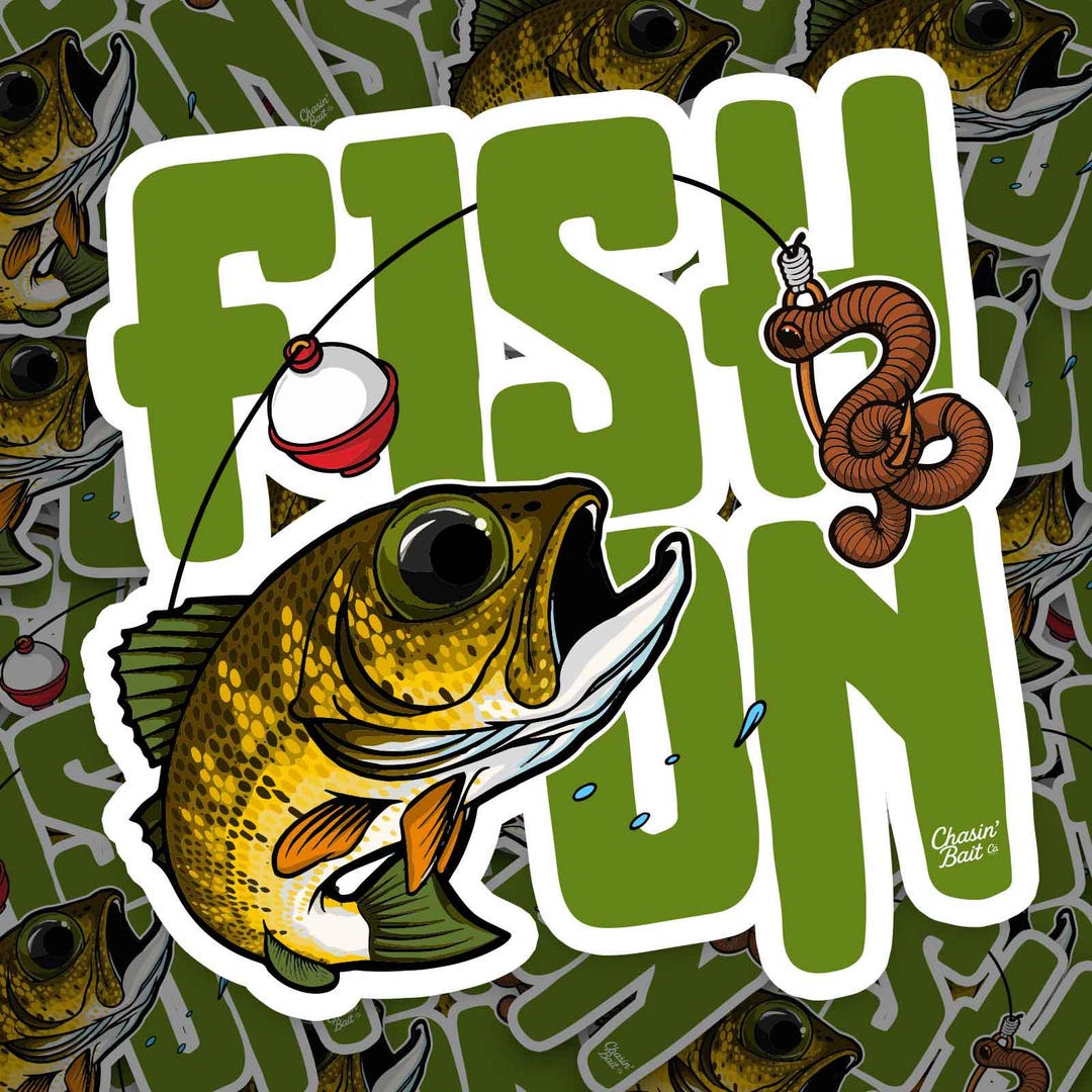 Perch Fish Vinyl Sticker | Fun Lettering | Hand-drawn Art Waterproof ...