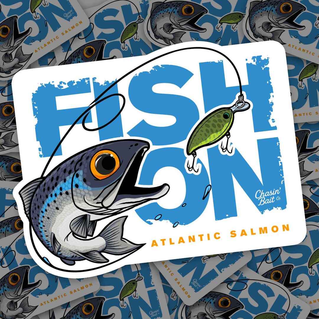 Atlantic Salmon Sticker | Hand-drawn Art Vinyl Decal - Etsy