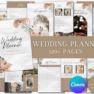 Wedding Planner Canva Editable, Wedding Planner Printable ,Canva Template for Wedding planning, Wedding Itinerary,120+ Page